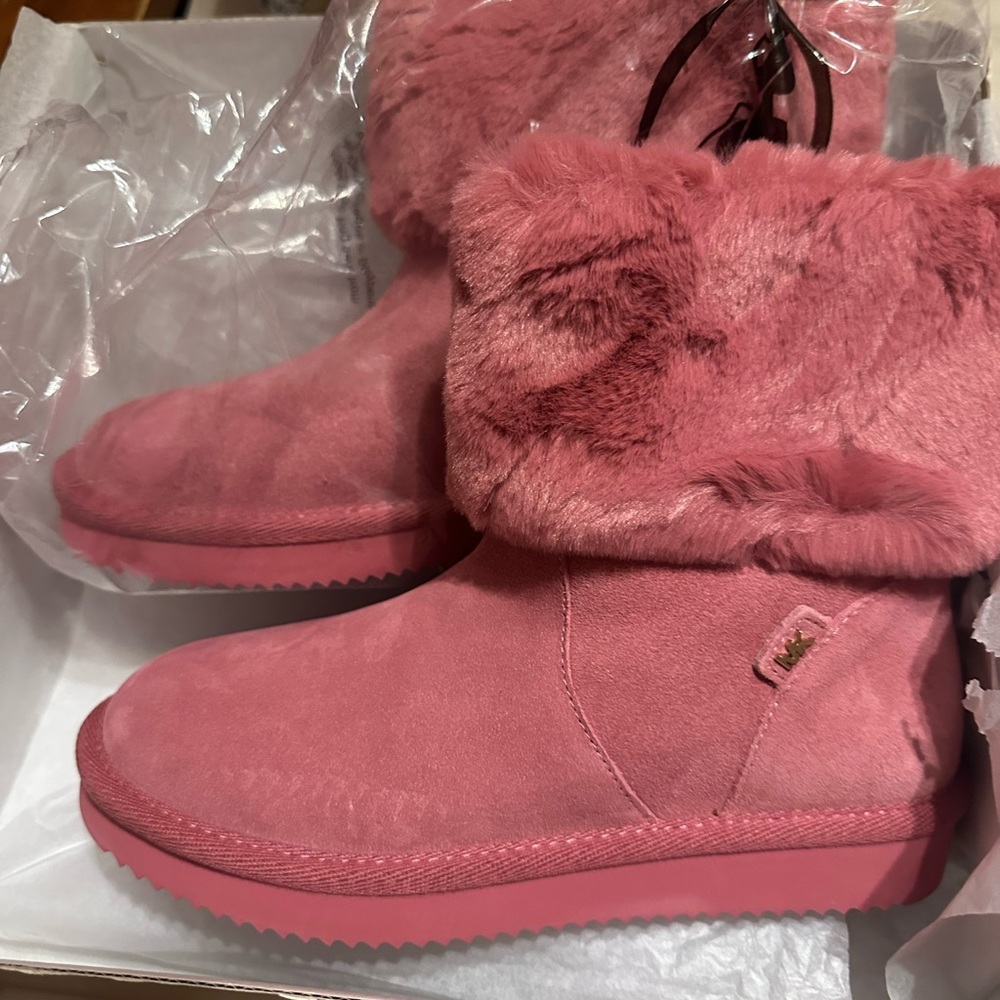 Michael Kors Pink Fur-Lined Winter Boots